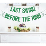 Last Swing Before The Ring Banner,Golf Bachelorette Bridal Shower Party Decor,Same Hole Forever,Golf Bachelorette Engagement Wedding Bridal Shower Party Supplies Green Silver