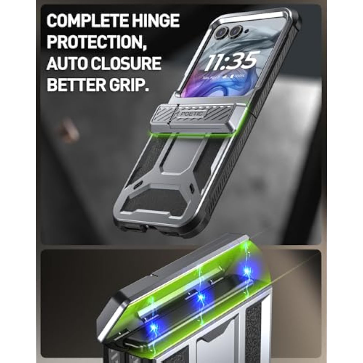 Spartan Rugged Case for Moto Razr 2024 Mil-Grade 20Ft Drop Gunmetal