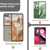 [1 Set] Compatible With Motorola Razr 2024/2025 Privacy Screen Protector, 1 Pack Internal Anti-Spy Film + 1 Pack Outer Privacy Glass Screen Protector + 2 Pcs Metal Camera Lens Protector, Case Friendly