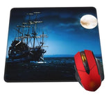 Mouse Pad Pirate Ship Sailing Mouse Pads For Desk Non-Slip Rubber Base Square Gaming Mousepad Mat For Computer Home Office