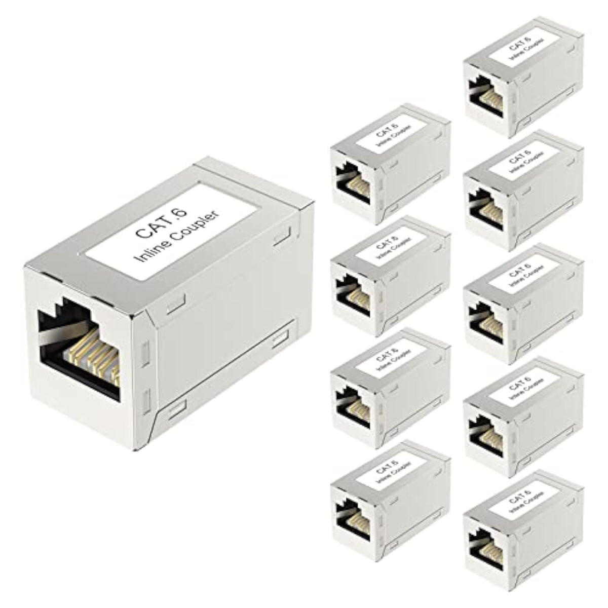 Rj45 Cat6 Coupler Shielded 10-Pack, Ethernet Cable Extender Cat6/Cat5E/Cat5 In