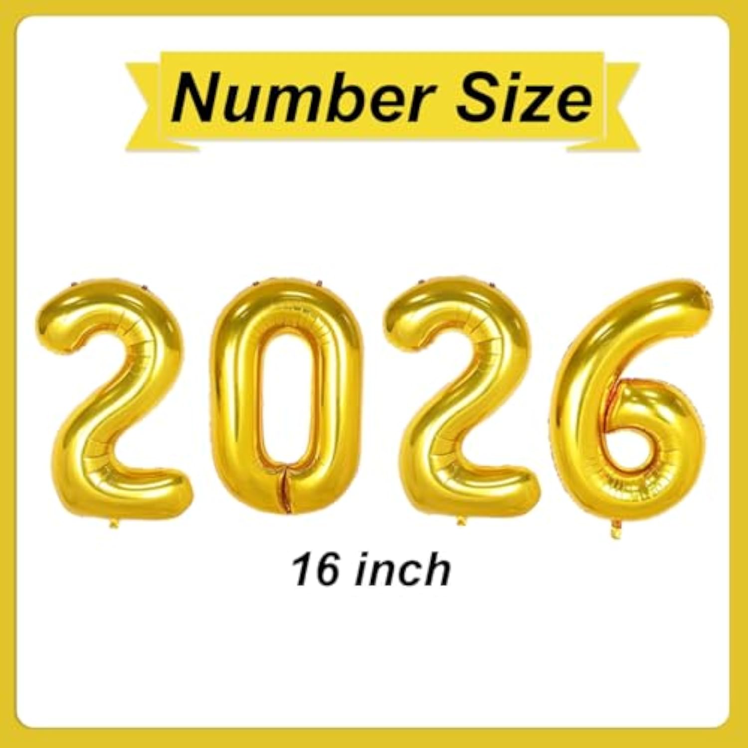 16 Inch Gold 2026 Happy New Year Foil Balloons Party Supplies