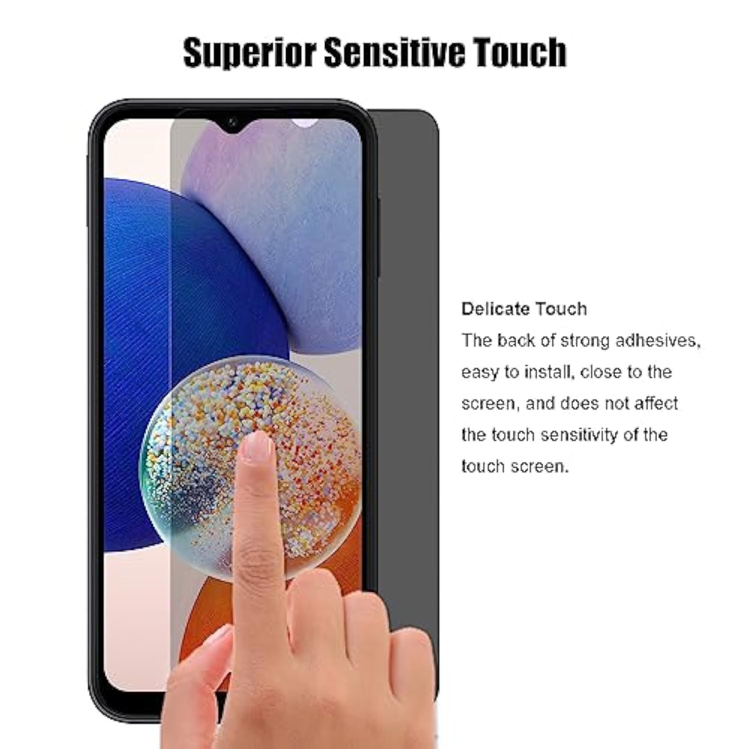 (3+3) For Samsung Galaxy A14 4G / 5G (3 Pack) Privacy Screen Protector Anti Spy Private Tempered Glass Film With Camera Lens Protector, Anti Scratch