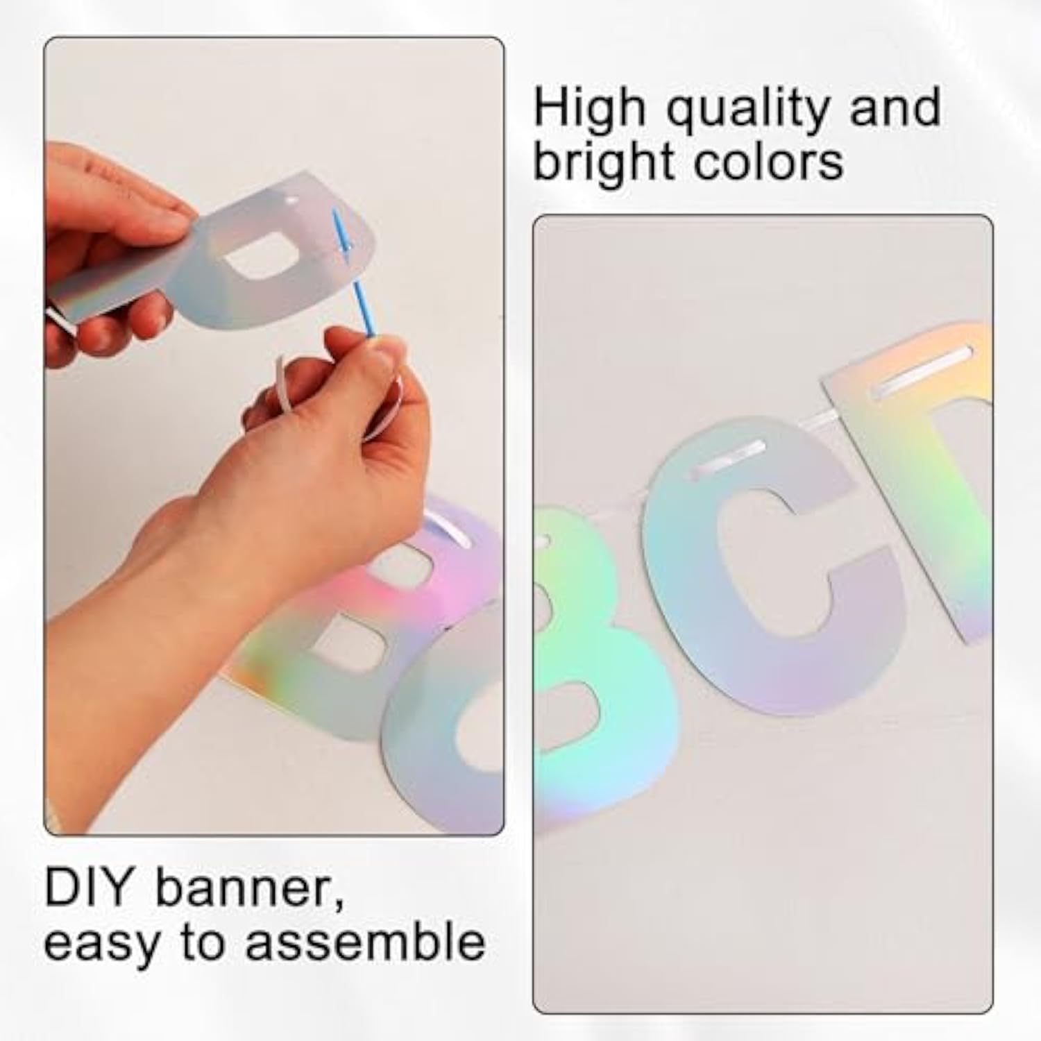 116 Pc A-Z Silver Glitter Letter Banner DIY Kit Party Decoration