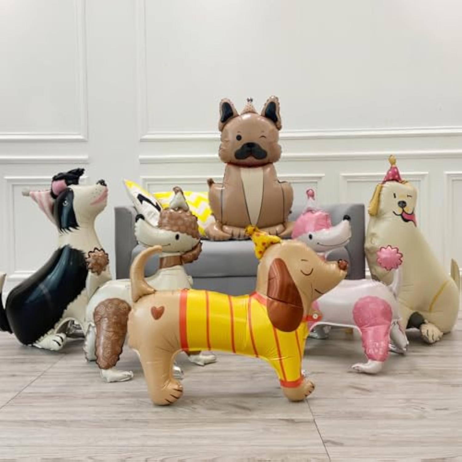 6 Pcs Dog Balloons Pet Birthday Party Decorations Puppy Foil Animal Balloons