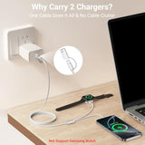 ???????? ???????????????? For Apple Watch Charger, [Usb A/C Dual Port][Portable Travel Essentials]Compatible With Iphone 17/16/15, Magnetic Wireless Charging For Iwatch Series Ultra 2/Se 2/10~1, [4Ft]
