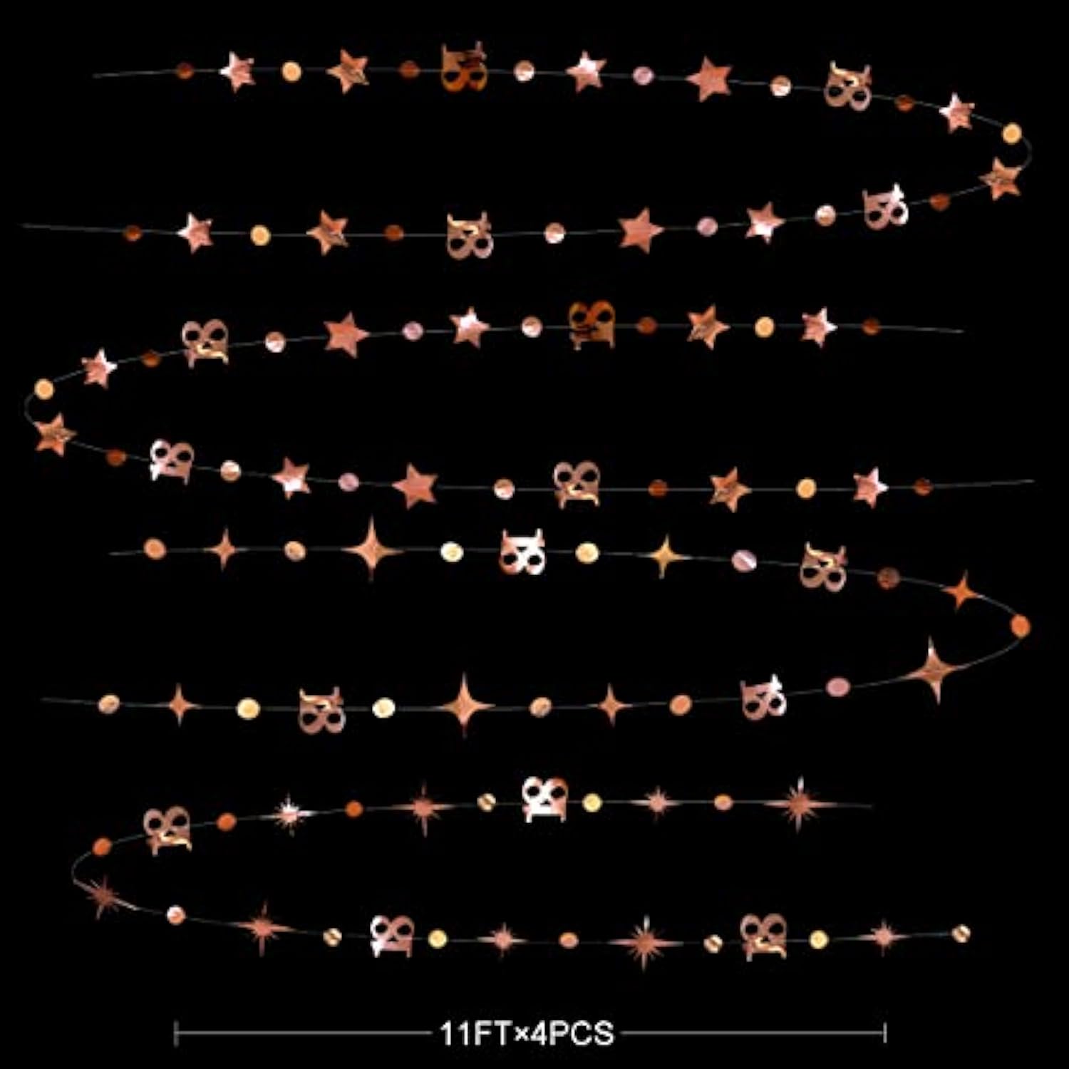 Rose Gold 18th Birthday Garland: Star & Dot Banner, 46 ft