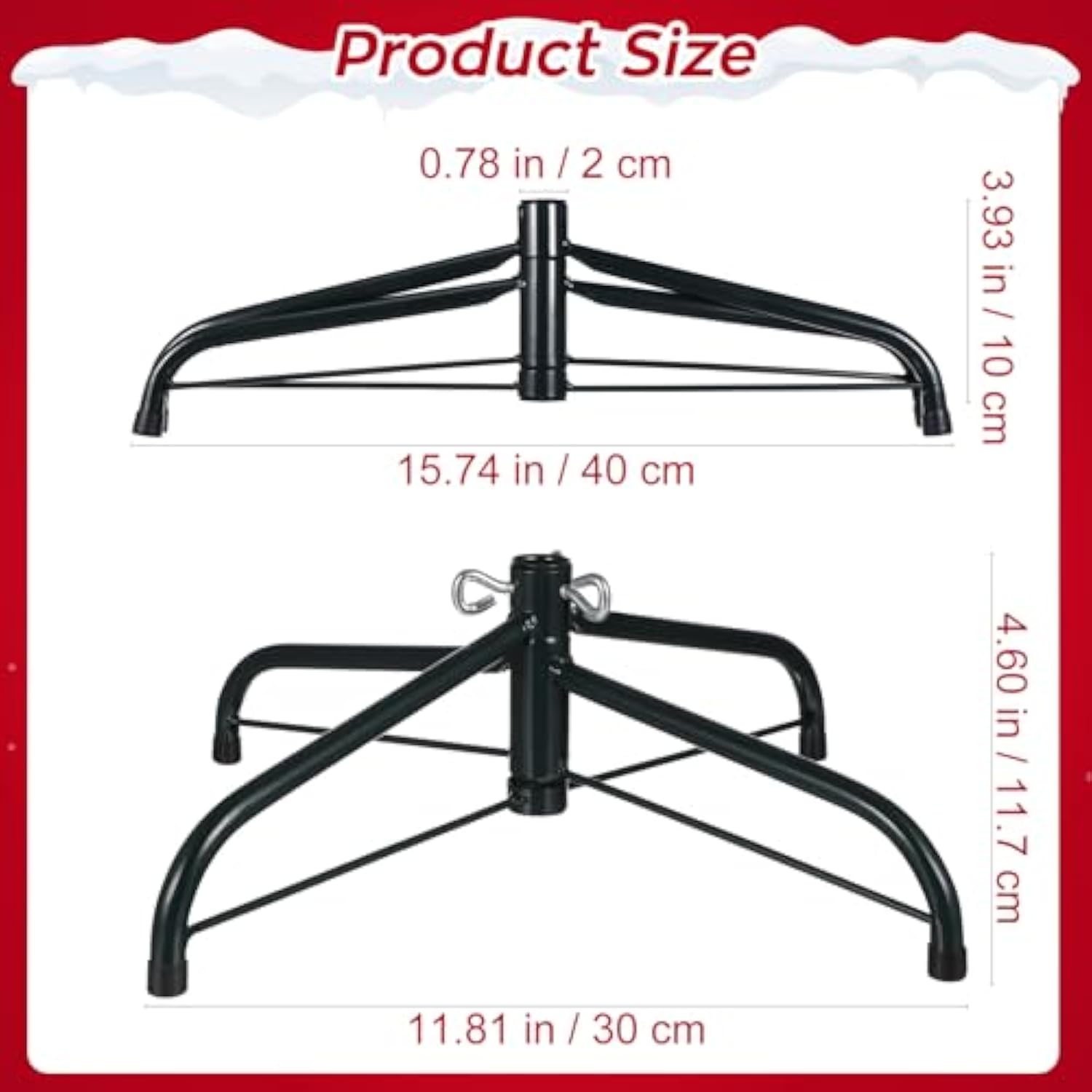 Christmas Tree Stand Christmas Tree Stand, Artificial Tree Holder Iron Metal Holder Base Bracket For Christmas Tree (40Cm)