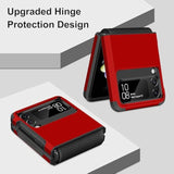 For Samsung Galaxy Z Flip 4 Case With Upgraded Hinge Protection Dual Layer Hard Pc Soft Tpu Bumper Full Body Shockproof Flip 4 Phone Case For Galaxy Z Flip 4 5G Case - Red