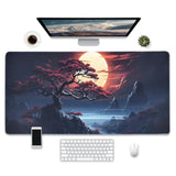 Large Gaming Mouse Pad, Japanese Art Landscape Design, 31.5 X 15.7 Inches, Extended Xxl Desk Mat,Non-Slip Base