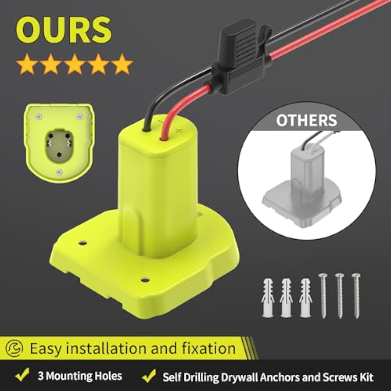 2 Pack Power Wheels Battery Adapter For Ryobi 18V One+ Batteries, Battery Converter With 12Awg Wire, Fuses Holder, 30A Fuses, Wire Terminals Kit For Diy Kids Toys Cars Camping