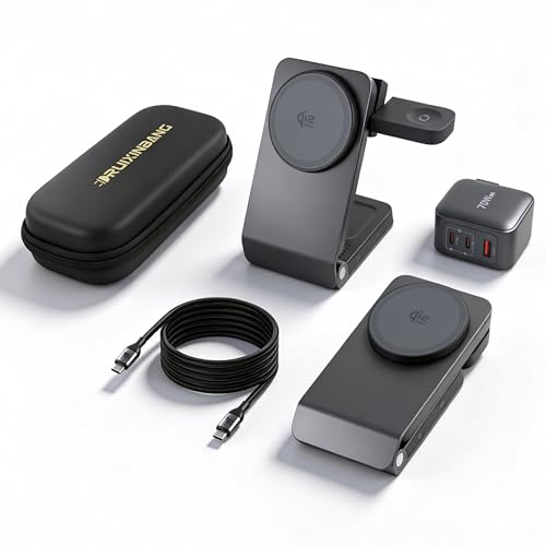 Prime Wireless Charger, 3-in-1 Charging Station, 25W Wireless Charger, Foldable,TEC Active Cooling, for iPhone 17/16,  Watch, AirPods(Within