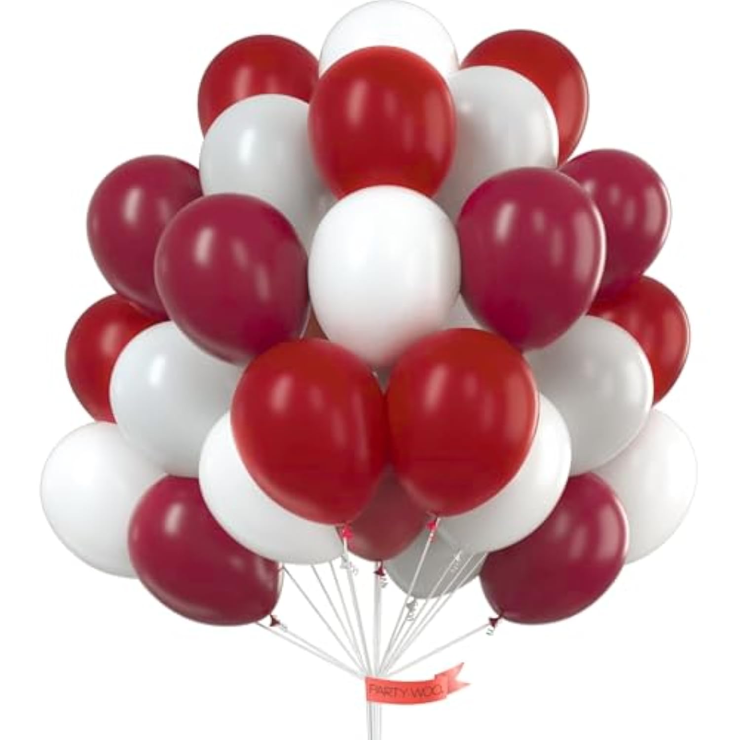 65Pc Burgundy White Gray Balloons 12In Graduation Birthday Party Decor
