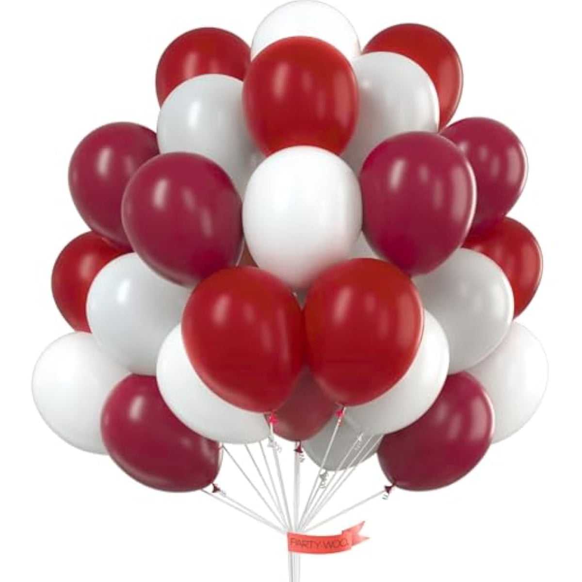 65Pc Burgundy White Gray Balloons 12In Graduation Birthday Party Decor