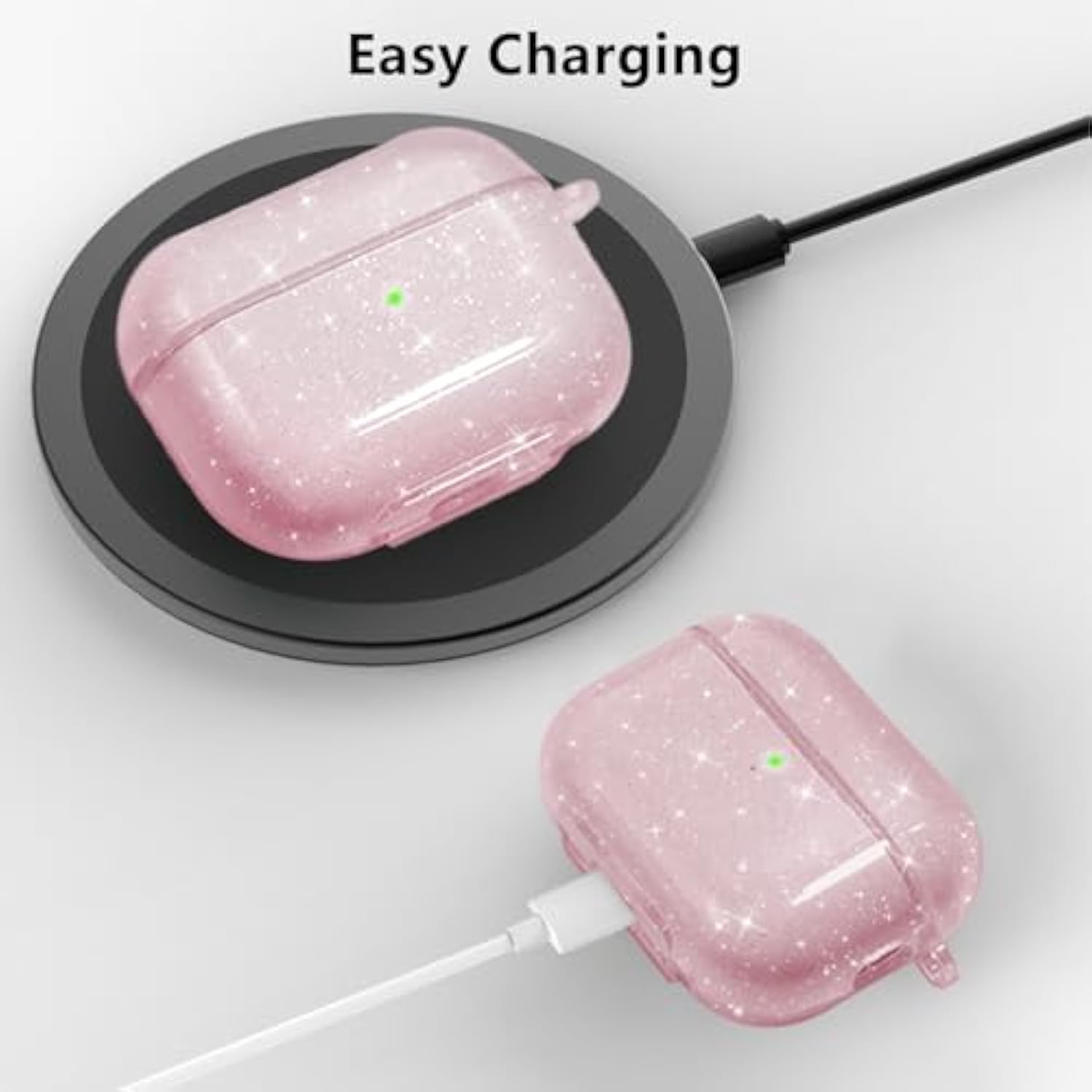 Compatible With Airpods Pro 2 Case Cover 2022, Soft Tpu Case For Airpods Pro 2Nd/1St Generation Case With Cute Butterfly Keychain For Girls Women (Glitter Pink)