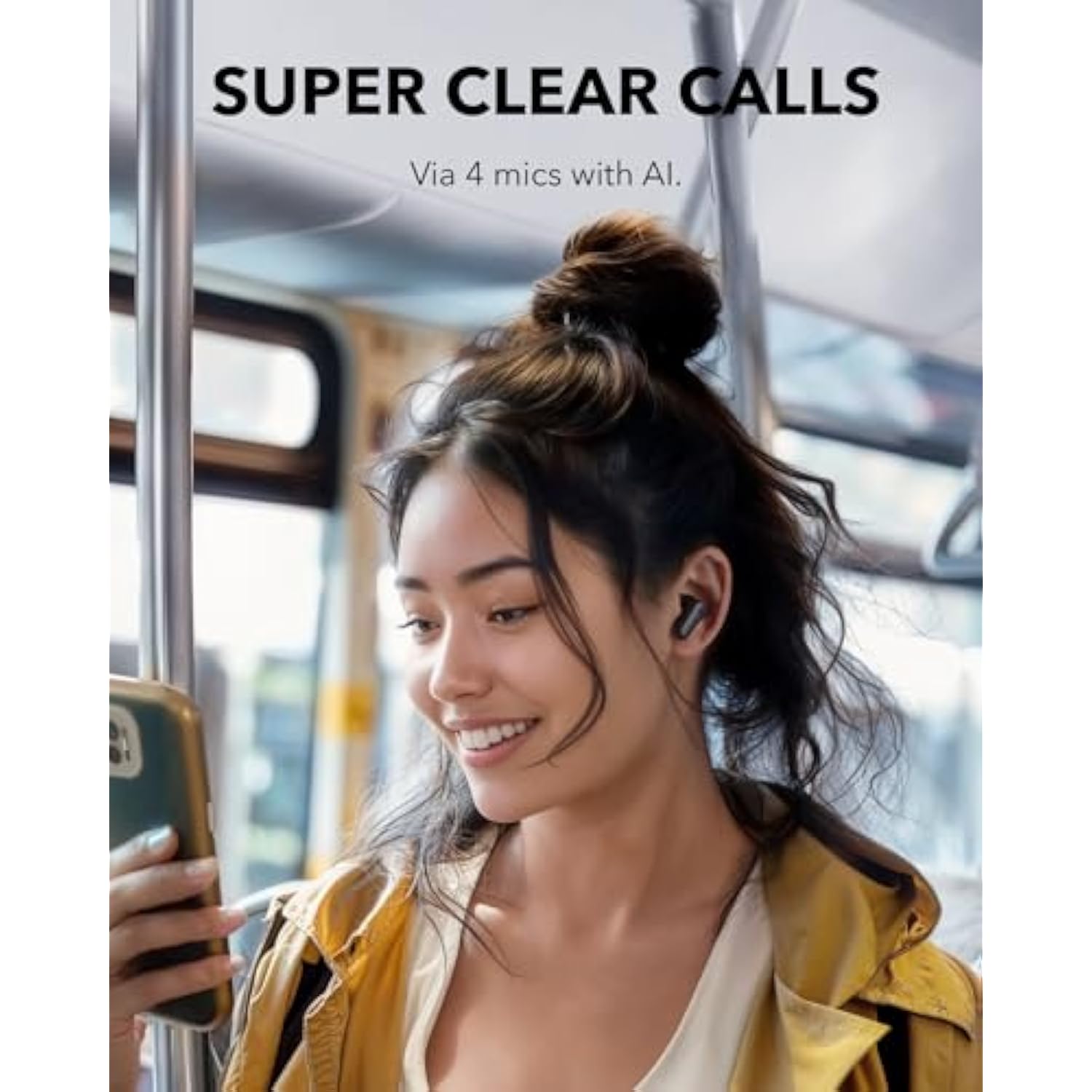 P30i Noise Cancelling Earbuds, 45H Playtime, Bluetooth 5.4, IP54, Black