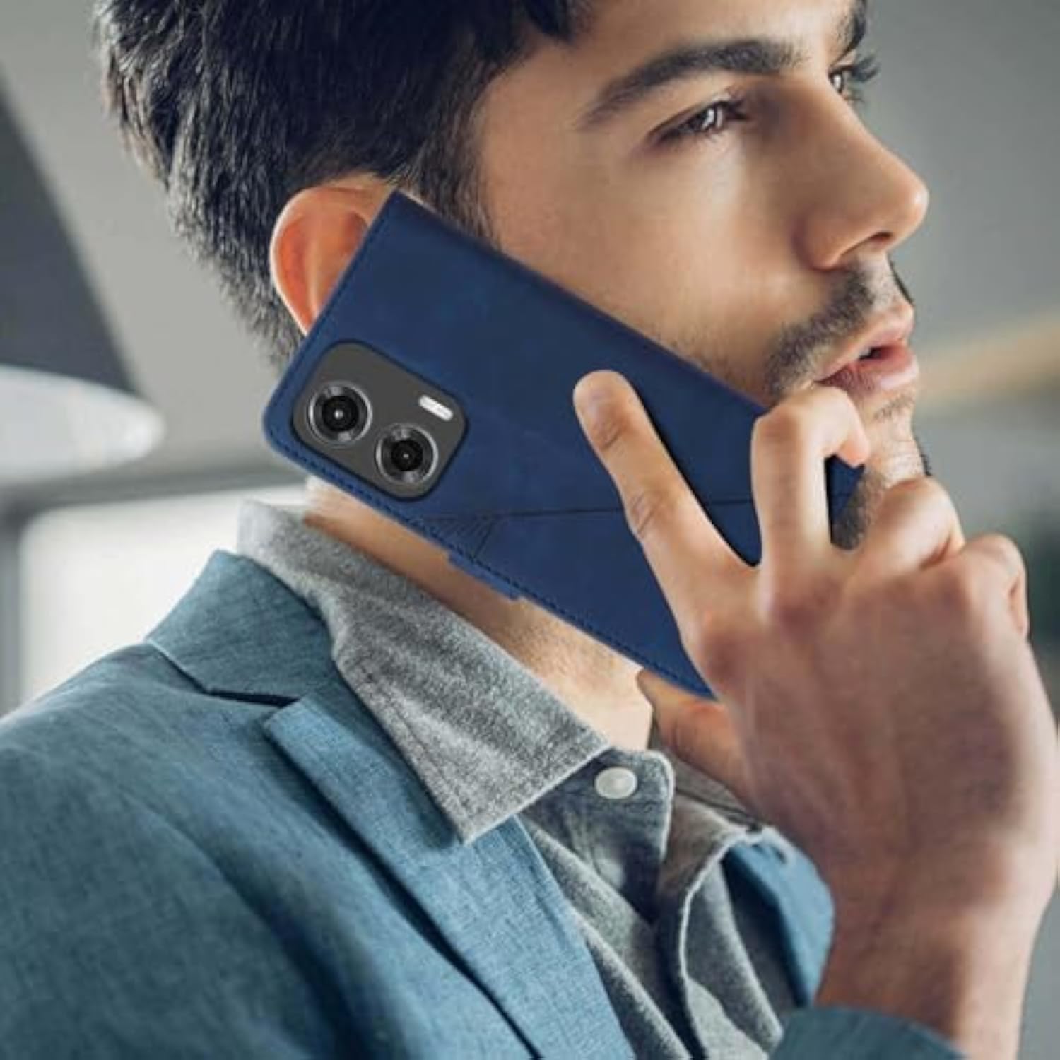 Moto G Stylus 5G 2024 Flip Wallet Case, Blue