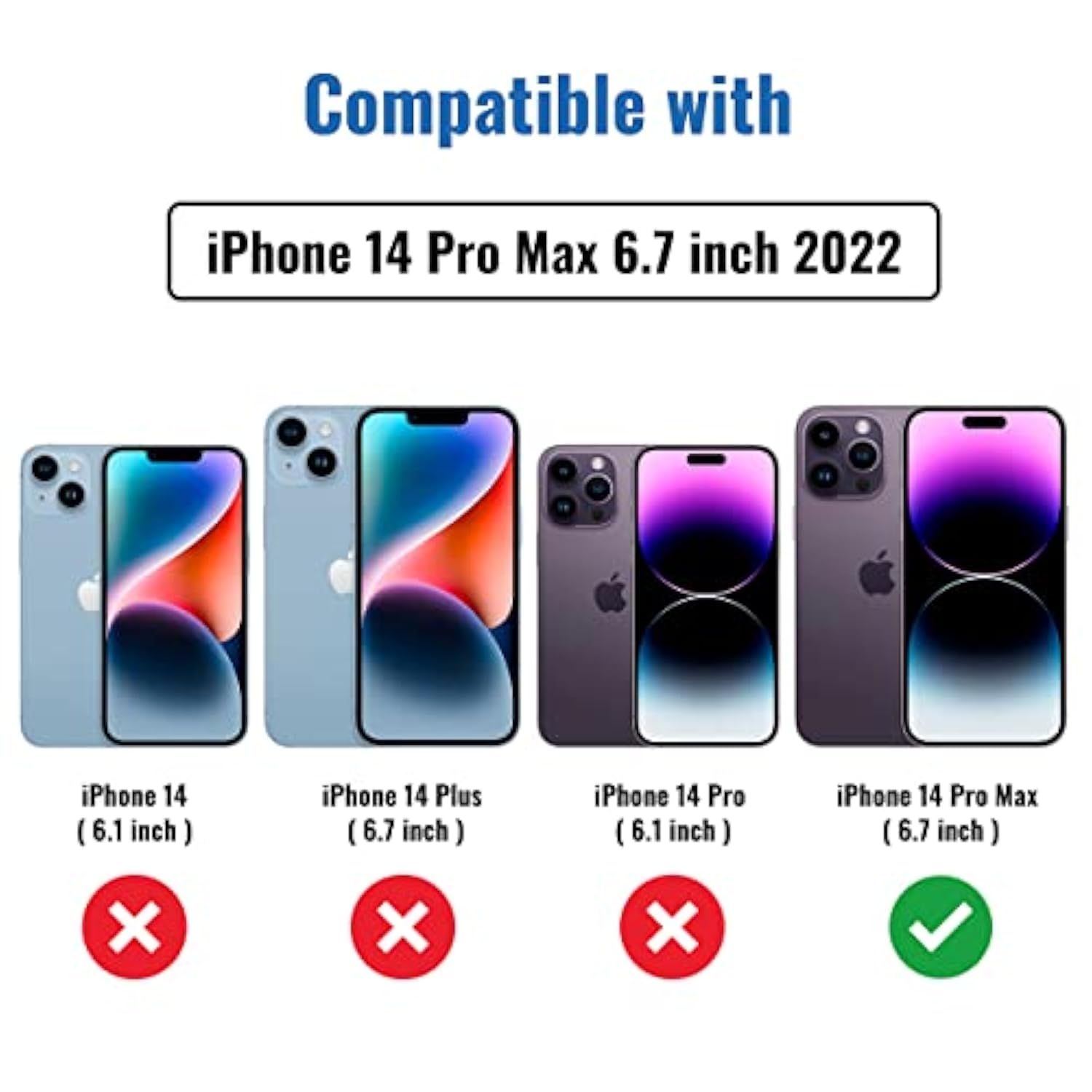 iPhone 14 Pro Max 6.7 Inch Privacy Screen Protector 3-Pack Anti-Spy 9H Glass