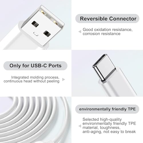 2 Pack 10FT USB C Camera Charger for Arlo Essential Battery Camera 2nd/3rd Gen, Essential Battery Camera XL 2nd/3rd Gen, Essential Pan Tilt, Pro 6/XL