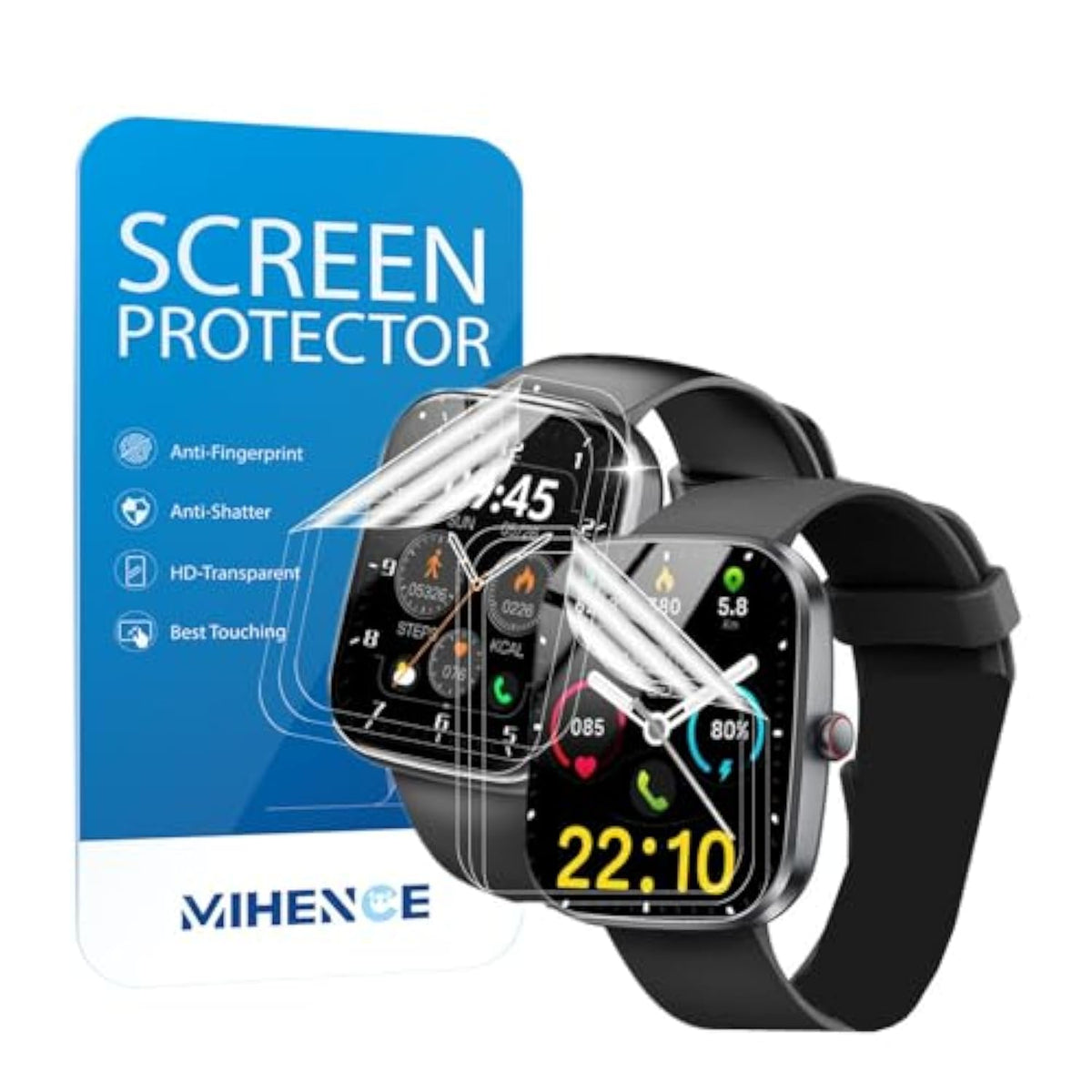 Screen Protector Compatible For Kuizil 1.91'' Smart Watch T70, Hd Full Coverage Tpu Protective Film For T70 1.91"" Smartwatch (6Pcs), Transparent