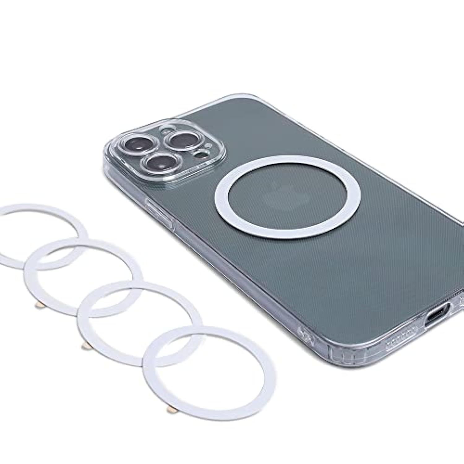 Magnetic Wireless Charger Universal Metal Rings - 5 Pcs,For Magsafe-Compatible Charger On Iphone 14/13/12 Pro/Max/Mini Case And Samsung Galaxy (White - 5Pcs)