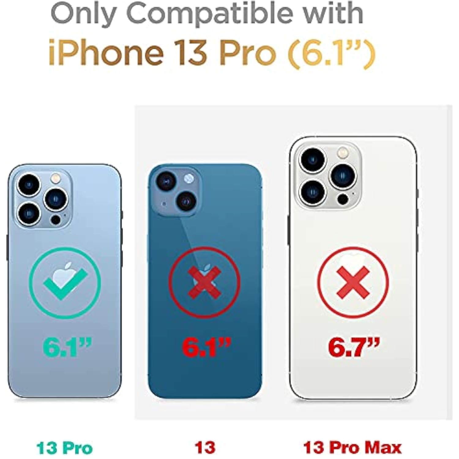 Wallet Case Compatible With Iphone 13 Pro 6.1",Slim Protective Case With Card Holder,Premium Pu Leather Kickstand Card Slots Case With 1 Screen Protective Glass For Iphone13Pro(6.1")-White