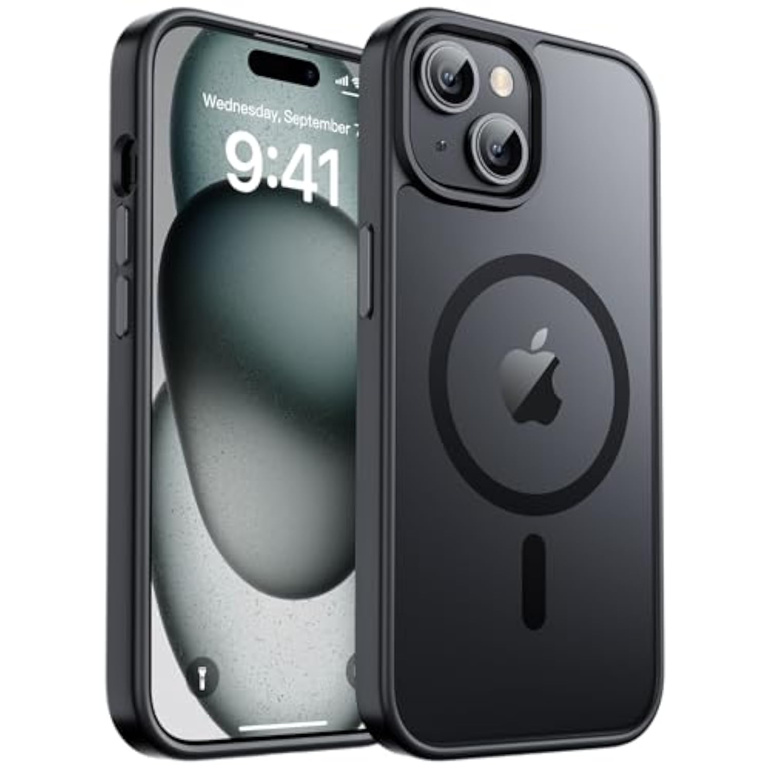 iPhone 14 15 Magnetic Magsafe Case Slim Matte Shockproof Black