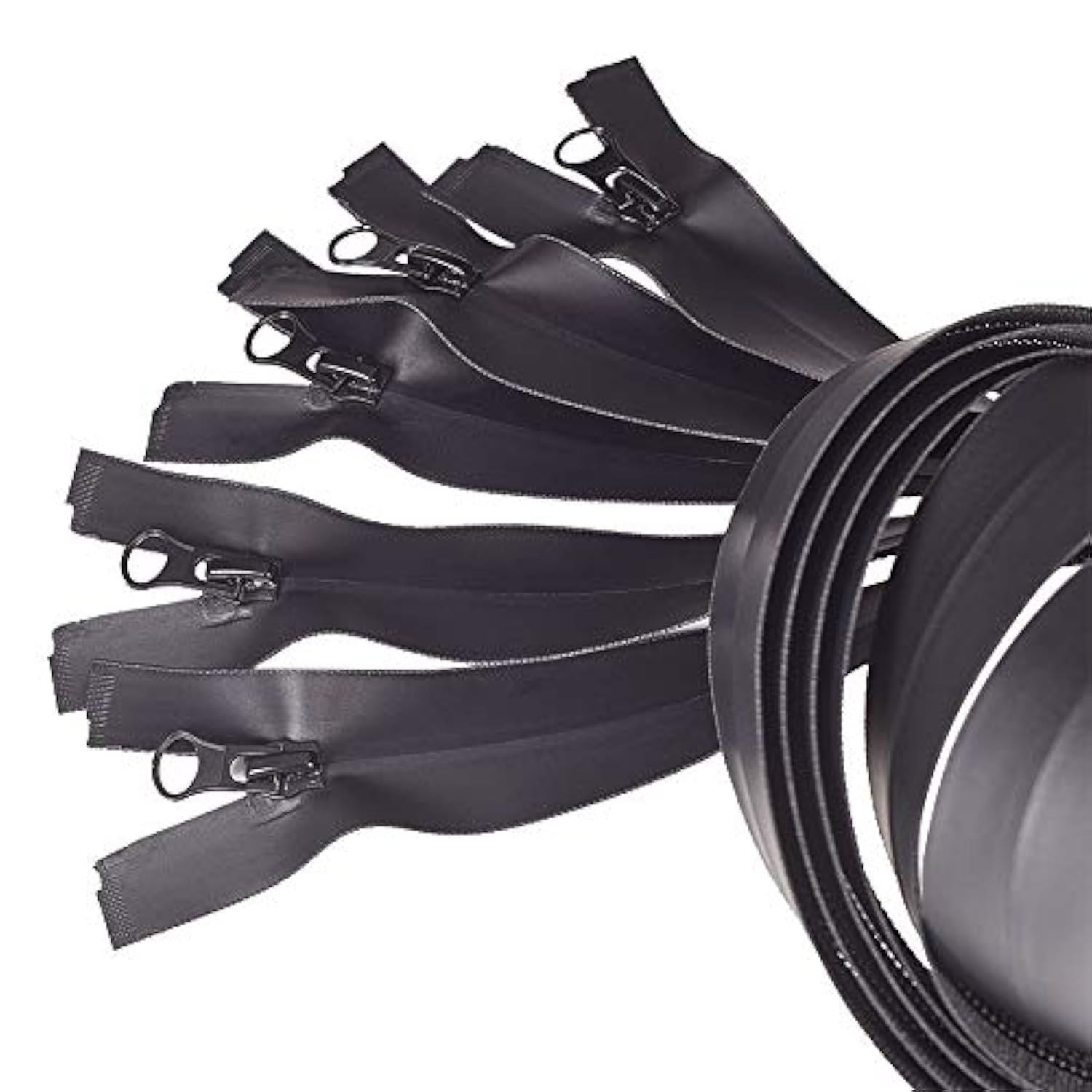 5 Pcs 32 Inch Waterproof Nylon Zippers #5 Black Water Resistant Zipper