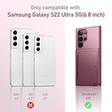 For Samsung Galaxy S22 Ultra Wallet Case With Credit Card Holder & Hidden Mirror, All-Round Protection Shockproof Phone Cover Designed For Samsung Galaxy S22 Ultra, 6.8 Inch Burgundy