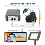 Poe To Usb-C Pd Power Adapter 50W With Gigabit Ethernet & Smart Power Management