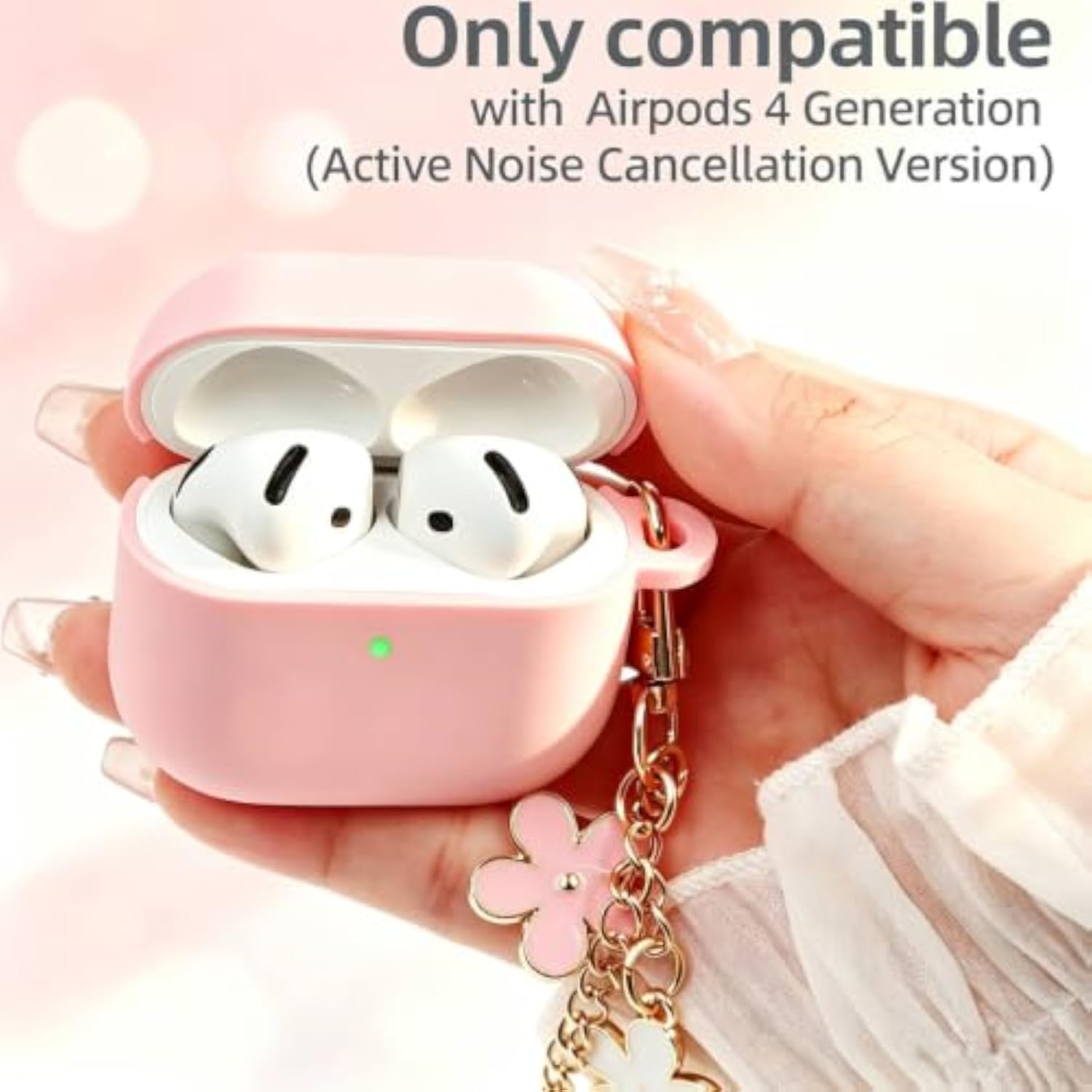 Premium Soft Silicone Protective Case Cover for Apple AirPods 4th Generation with Cleaner Kit and Keychain Accessories