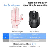 TECKNET Rechargeable Jiggler Wireless Mouse (BT5.0/3.0 & 2.4G) 4800 DPI Silent USB A & Bluetooth Mouse 6 Buttons, Wide Compatibility - Black