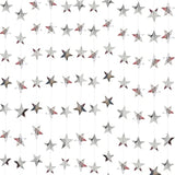 Silver Star Garland Banner Decorations - 156 Feet Bright Silver Paper Garland Hanging Decorations, Glitter Star Bunting Banner For Wedding, Birthday, Holiday, Christmas Party
