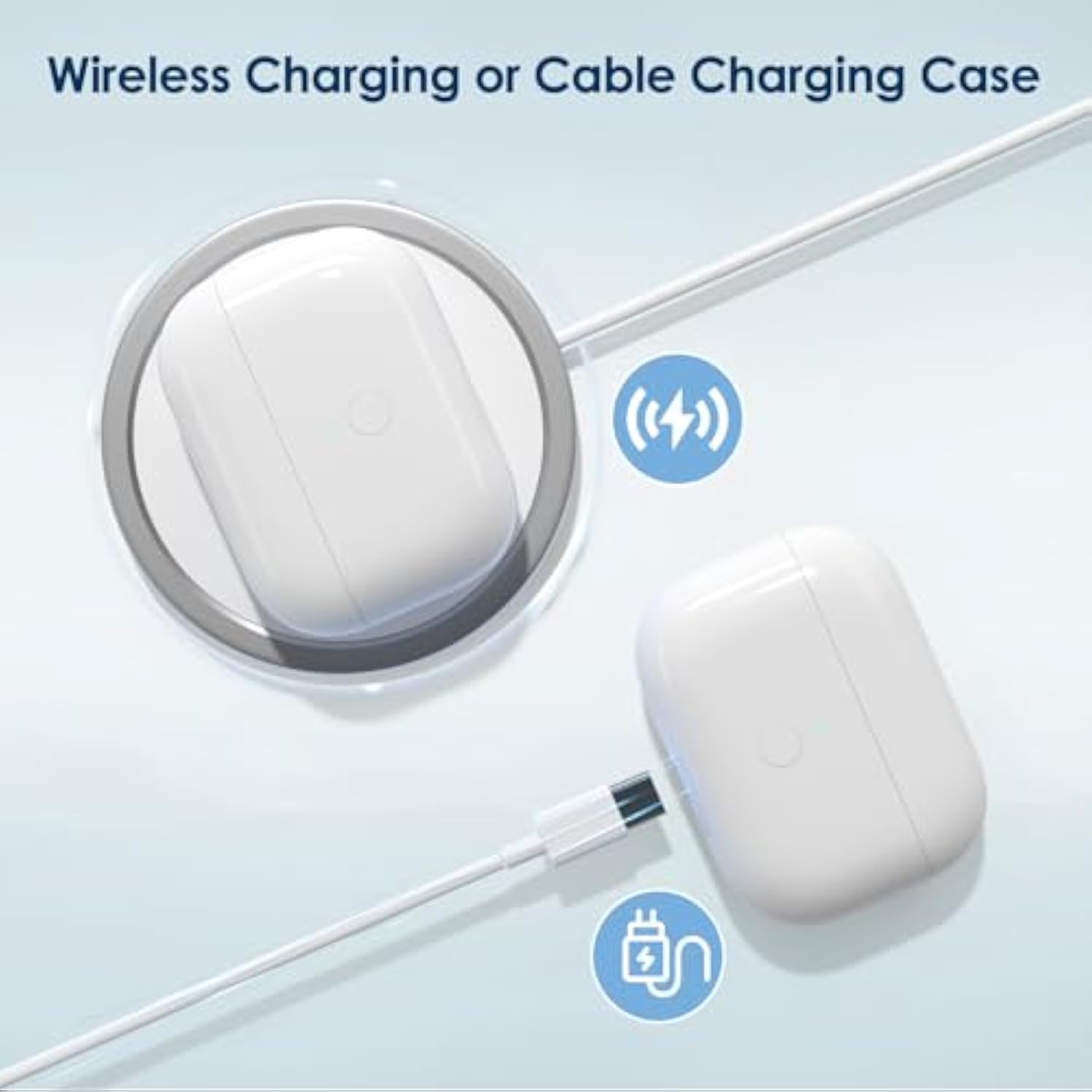 Replacement Charging Case For Air Pods Pro 1St 2Nd, Wireless Charge Cases For Airpod Pro 2 Charging Case Support For Bluetooth Sync Button With Hanging Hole, No Earbuds