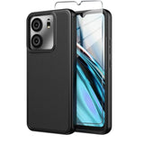 Blu View 5 Case with Tempered Glass Screen Protector Dual Layer Black