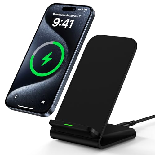 Samsung Wireless Charger Fast Charging Stand Wireless Android Desk Phone Charger Stand For Samsung Galaxy S25 S24 Ultra S24+ S24 S23 Fe S22 S21 S20 S10 S9 S8,Iphone 15 Pro Max Plus 14 13 12,Pixel 8 7