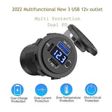12V Usb Outlet, Dual Usb C Car Charger Socket & Quick Charge 3.0 Port With Voltmeter And Power Switch For Car Boat Marine Truck
