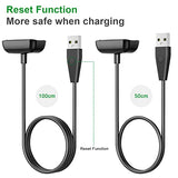Charging Cable Compatible with Fitbit Charge 6/Charge 5/Luxe, Replacement USB Charger Cradle Dock Adapter with Reset Button Compatible with Fitbit