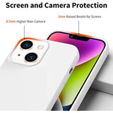 Designed For Iphone 14 Case, Silicone Ultra Slim Shockproof Phone Case With Soft Anti-Scratch Microfiber Lining, [Enhanced Camera Protection] 6.1 Inch (White)
