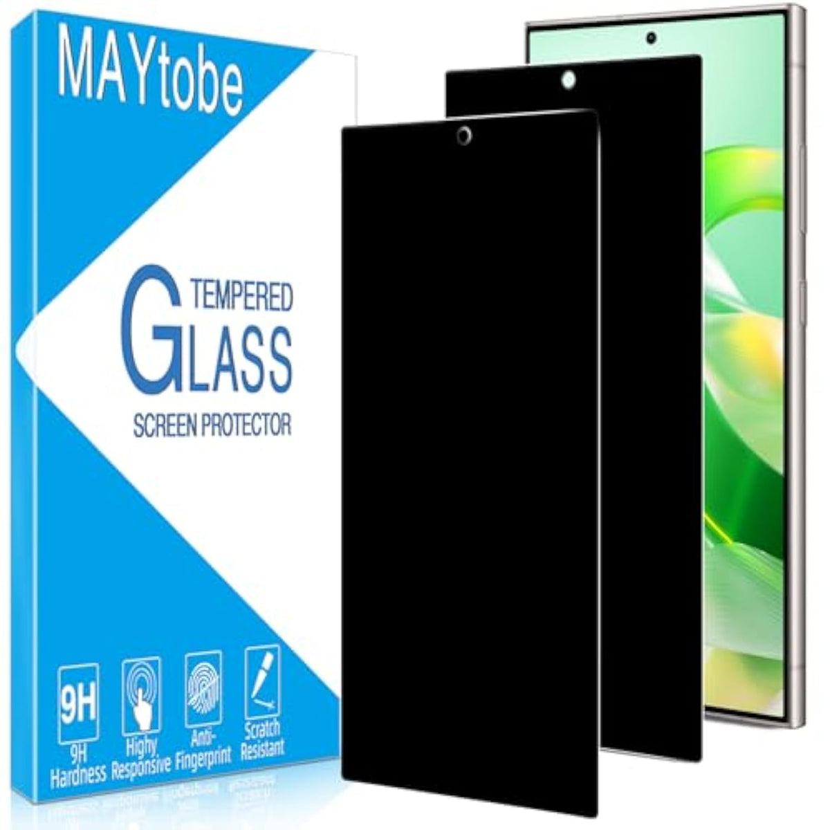 [2-Pack Privacy Screen Protector Designed For Samsung Galaxy S25 Ultra Tempered Glass,Support Fingerprint Unlocking, No Bubbles, Anti Scratch, Easy To Install