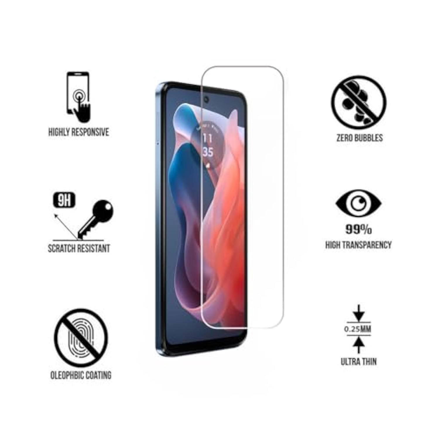 [3-Pack Compatible With Moto G Play 2025 Screen Protector Tempered Glass,9H Hardness, Anti-Scratch, Bubble Free, Easy To Install (Clear)