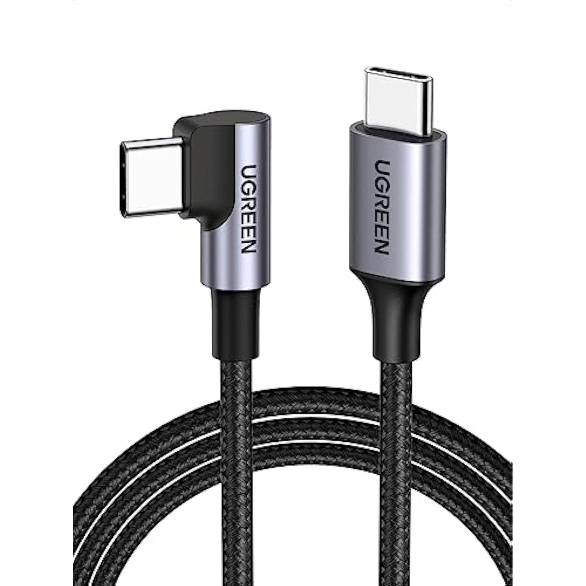 UGREEN Right Angle USB C Cable 10FT, 60W USB C to USB C Cable 90 Degree Type C Cable for iPhone 17/16, MacBook Pro/Air, iPad Pro 2022/Air 5/Mini 6, Galaxy S25/S24/S22, Pixel 8/7, Switch