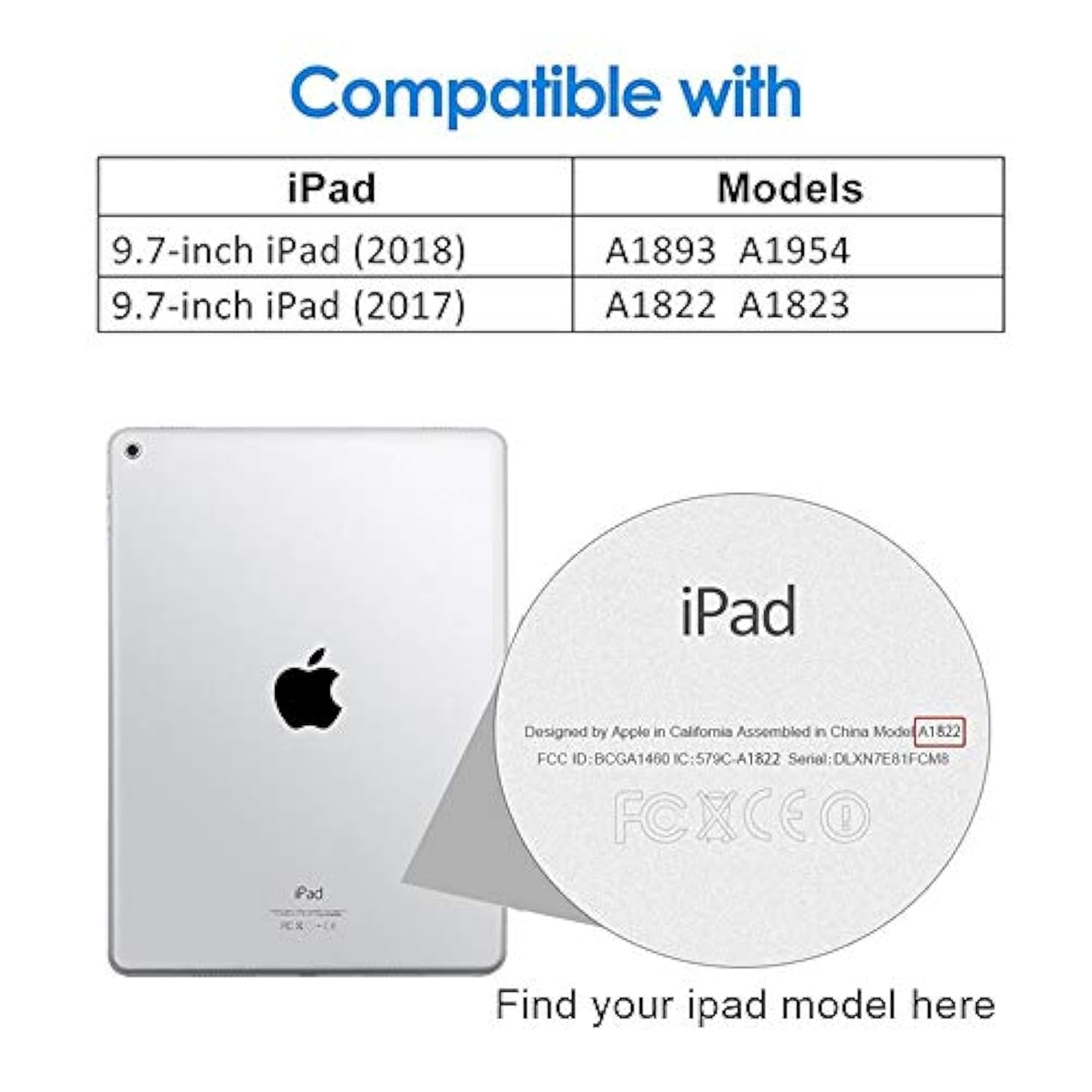 Case For Ipad 6Th Generation 2018/Ipad 5Th Generation 2017 9.7 Inch, With Penc