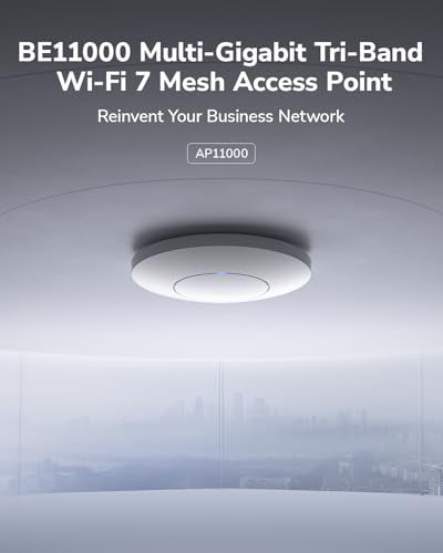 Be11000 Tri-Band Wi-Fi 7 Wireless Access Point, Wifi Ap, 1 X 10Gb Sfp+ Port, 2.5G Poe-In, App Control And Mesh, Poe/Dc Powered, Ap11000