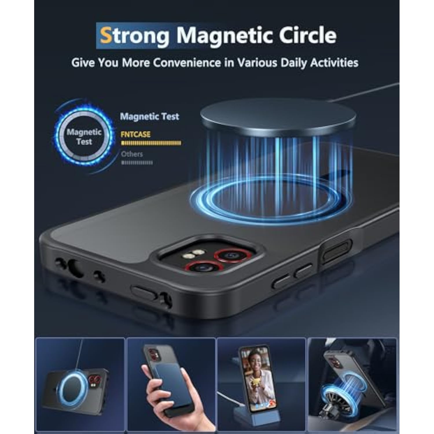 For Samsung-Galaxy Xcover 7-Pro Case: For Xcover 6 Pro Case Magnetic Translucent Matte Shockproof Slim Phone Cover - Military Grade Drop Proof Hard Back Anti-Fingerprint Protective Case