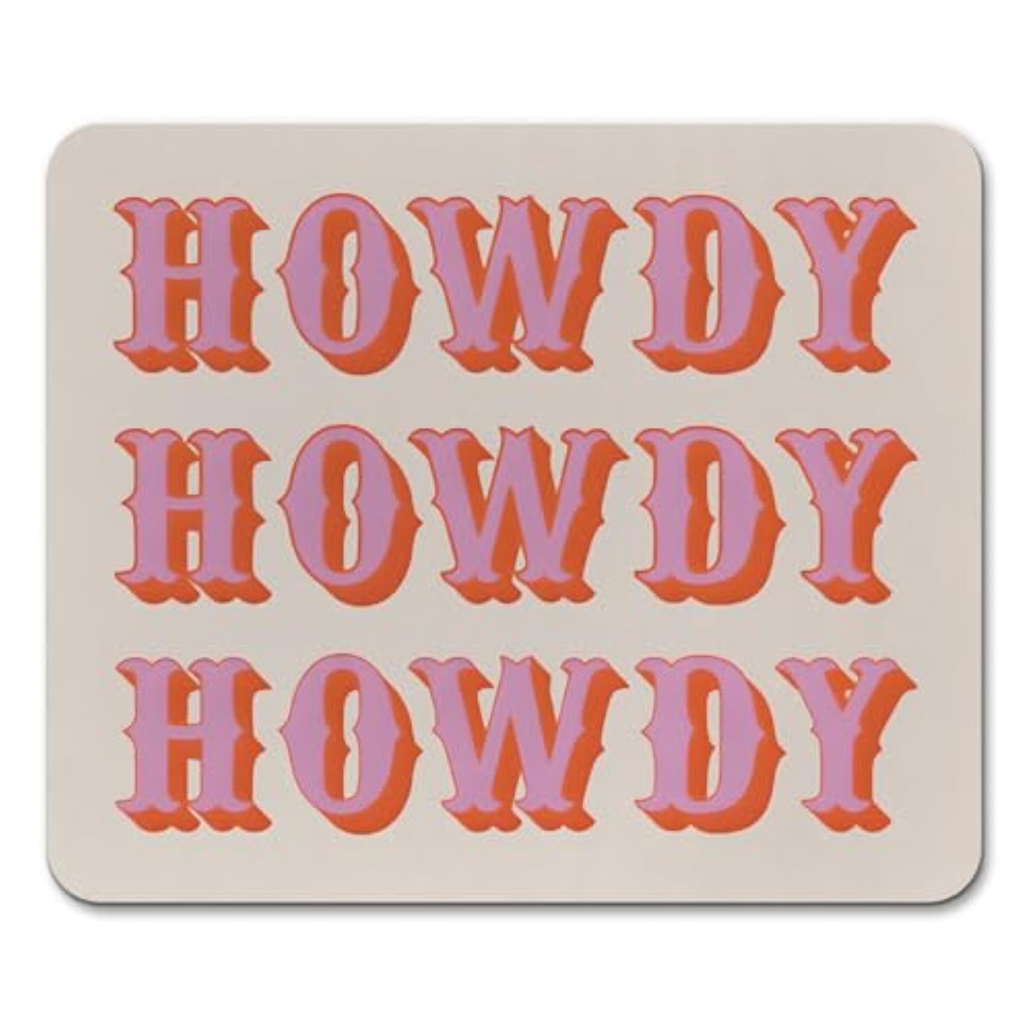 Pink Howdy Cute Mouse Pads, Office Supplies Mouse Pad, Cowgirl Western Square Mouse Pads For Desk Office Gaming Working, Gifts For Girls Women, 9.5×7.9 In