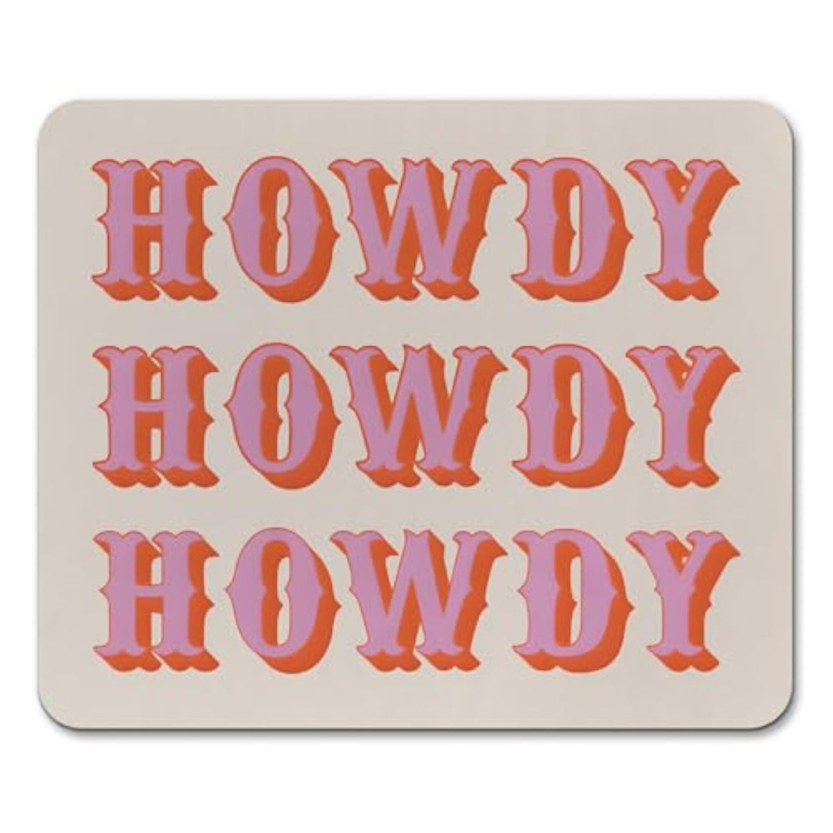 Pink Howdy Cute Mouse Pads, Office Supplies Mouse Pad, Cowgirl Western Square Mouse Pads For Desk Office Gaming Working, Gifts For Girls Women, 9.5×7.9 In