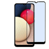 for  Galaxy A03S (SM-A037), Galaxy A02S (SM-A025) - Full Adhesive Tempered Glass Screen Protector - Black