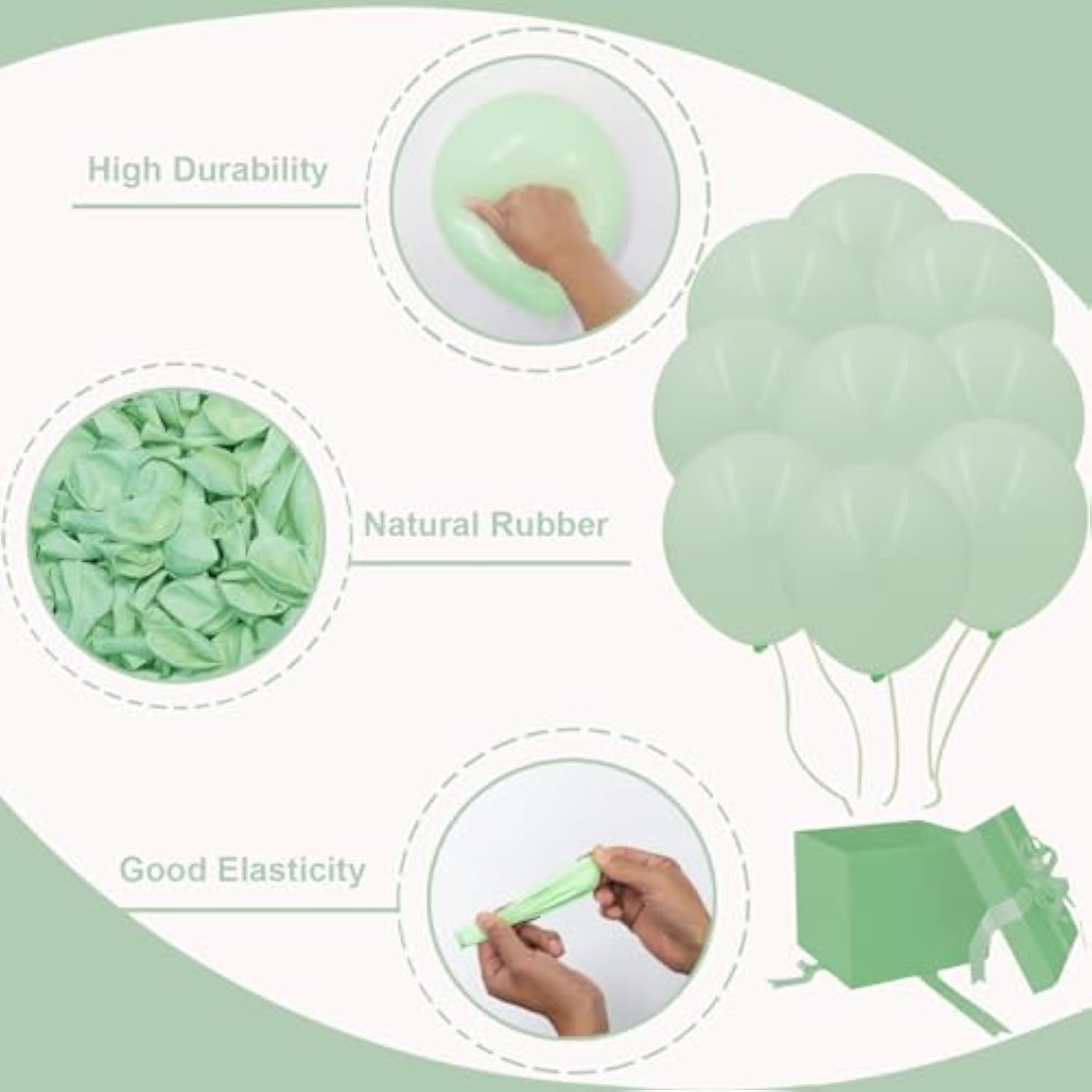 134pcs Pastel Green Balloon Garland Kit for Baby Shower, Wedding & Birthday Decor
