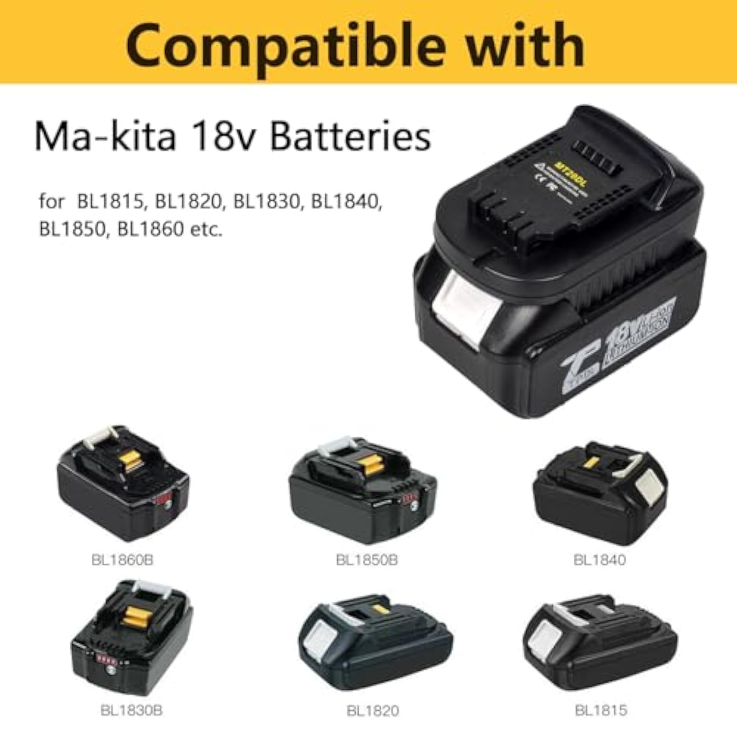 Mt20Dl Battery Adapter, Compatible With Makita 18V Lithium Battery, Convert To Dewalt 18V-20V Lithium Batteries, Work Compatible With Dewalt 18V-20V Cordless Power Tools